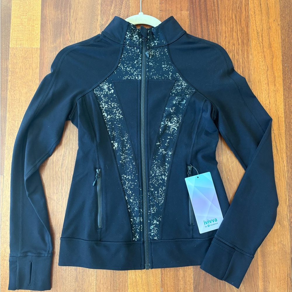 NWT Ivivva by Lululemon Black Jacket with Shine- girls size 14